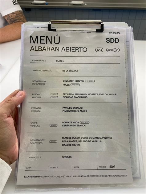 sala de despiece menu.